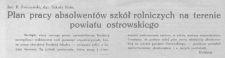 Plan pracy absolwentów szkół rolniczych na terenie powiatu Ostrowskiego