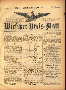 Wirsitzer Kreis-Blatt: herausgegeben vom Königlichen Landraths-Amte 1903.06.06 Jg.59 Nr44