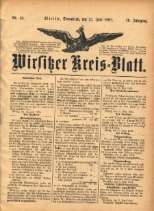 Wirsitzer Kreis-Blatt: herausgegeben vom Königlichen Landraths-Amte 1903.06.13 Jg.59 Nr46