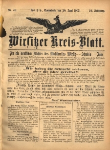 Wirsitzer Kreis-Blatt: herausgegeben vom Königlichen Landraths-Amte 1903.06.20 Jg.59 Nr48