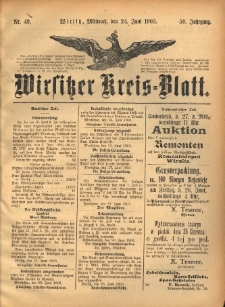Wirsitzer Kreis-Blatt: herausgegeben vom Königlichen Landraths-Amte 1903.06.24 Jg.59 Nr49