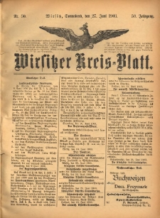 Wirsitzer Kreis-Blatt: herausgegeben vom Königlichen Landraths-Amte 1903.06.27 Jg.59 Nr50