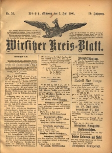 Wirsitzer Kreis-Blatt: herausgegeben vom Königlichen Landraths-Amte 1903.07.07 Jg.59 Nr53