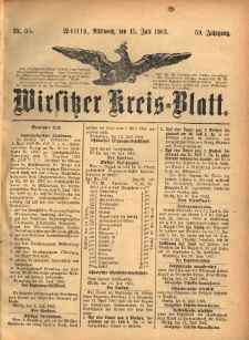 Wirsitzer Kreis-Blatt: herausgegeben vom Königlichen Landraths-Amte 1903.07.15 Jg.59 Nr55