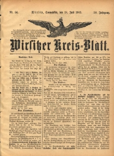 Wirsitzer Kreis-Blatt: herausgegeben vom Königlichen Landraths-Amte 1903.07.18 Jg.59 Nr56