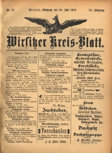 Wirsitzer Kreis-Blatt: herausgegeben vom Königlichen Landraths-Amte 1903.07.22 Jg.59 Nr57