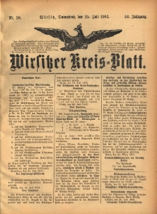 Wirsitzer Kreis-Blatt: herausgegeben vom Königlichen Landraths-Amte 1903.07.25 Jg.59 Nr58