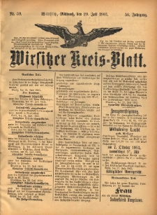 Wirsitzer Kreis-Blatt: herausgegeben vom K&ouml;niglichen Landraths-Amte 1903.07.29 Jg.59 Nr59
