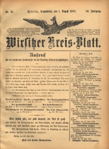 Wirsitzer Kreis-Blatt: herausgegeben vom Königlichen Landraths-Amte 1903.08.01 Jg.59 Nr60