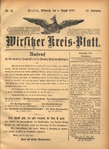 Wirsitzer Kreis-Blatt: herausgegeben vom Königlichen Landraths-Amte 1903.08.05 Jg.59 Nr61