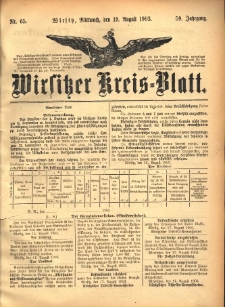 Wirsitzer Kreis-Blatt: herausgegeben vom Königlichen Landraths-Amte 1903.08.19 Jg.59 Nr65