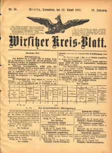 Wirsitzer Kreis-Blatt: herausgegeben vom Königlichen Landraths-Amte 1903.08.22 Jg.59 Nr66