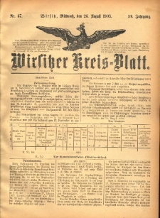 Wirsitzer Kreis-Blatt: herausgegeben vom Königlichen Landraths-Amte 1903.08.26 Jg.59 Nr67