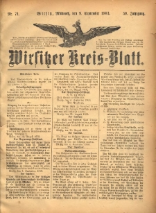 Wirsitzer Kreis-Blatt: herausgegeben vom Königlichen Landraths-Amte 1903.09.09 Jg.59 Nr71