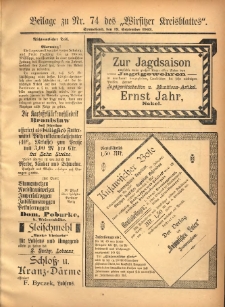 Beilage zu Nr.74 des „Wirsitzer Kreisblattes” 1903.09.19