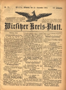 Wirsitzer Kreis-Blatt: herausgegeben vom Königlichen Landraths-Amte 1903.09.23 Jg.59 Nr75