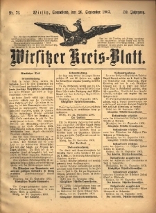 Wirsitzer Kreis-Blatt: herausgegeben vom Königlichen Landraths-Amte 1903.09.26 Jg.59 Nr76