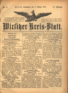 Wirsitzer Kreis-Blatt: herausgegeben vom Königlichen Landraths-Amte 1903.10.03 Jg.59 Nr78