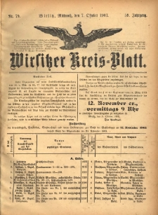 Wirsitzer Kreis-Blatt: herausgegeben vom Königlichen Landraths-Amte 1903.10.07 Jg.59 Nr79
