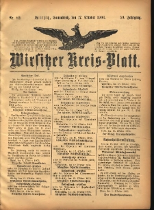 Wirsitzer Kreis-Blatt: herausgegeben vom Königlichen Landraths-Amte 1903.10.17 Jg.59 Nr82