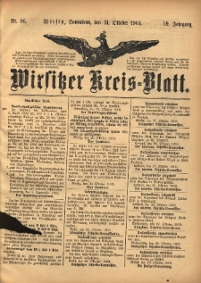 Wirsitzer Kreis-Blatt: herausgegeben vom Königlichen Landraths-Amte 1903.10.31 Jg.59 Nr86
