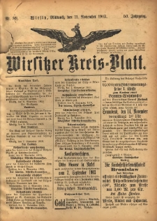 Wirsitzer Kreis-Blatt: herausgegeben vom Königlichen Landraths-Amte 1903.11.11 Jg.59 Nr89