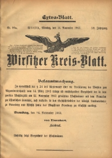 Wirsitzer Kreis-Blatt: herausgegeben vom Königlichen Landraths-Amte 1903.11.16 Jg.59 Nr90a Extra-Blatt