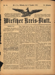 Wirsitzer Kreis-Blatt: herausgegeben vom Königlichen Landraths-Amte 1903.12.02 Jg.59 Nr95