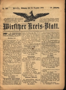 Wirsitzer Kreis-Blatt: herausgegeben vom Königlichen Landraths-Amte 1903.12.23 Jg.59 Nr101