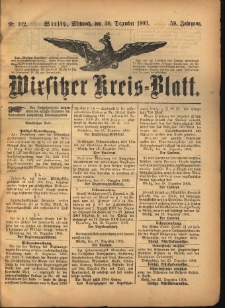 Wirsitzer Kreis-Blatt: herausgegeben vom Königlichen Landraths-Amte 1903.12.30 Jg.59 Nr102