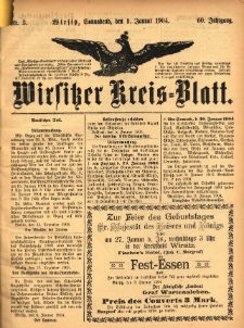 Wirsitzer Kreis-Blatt: herausgegeben vom Königlichen Landraths-Amte 1904.01.09 Jg.60 Nr3