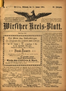 Wirsitzer Kreis-Blatt: herausgegeben vom Königlichen Landraths-Amte 1904.01.13 Jg.60 Nr4