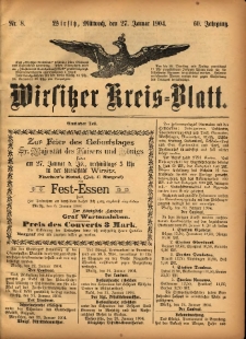 Wirsitzer Kreis-Blatt: herausgegeben vom Königlichen Landraths-Amte 1904.01.27 Jg.60 Nr8
