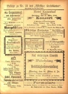 Beilage zu Nr.21 des „Wirsitzer Kreisblattes” 1904.03.12