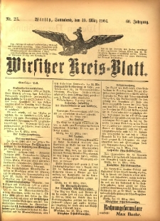 Wirsitzer Kreis-Blatt: herausgegeben vom Königlichen Landraths-Amte 1904.03.19 Jg.60 Nr23