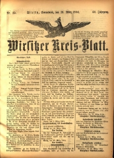 Wirsitzer Kreis-Blatt: herausgegeben vom Königlichen Landraths-Amte 1904.03.26 Jg.60 Nr25
