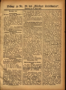 Beilage zu Nr.29 des „Wirsitzer Kreisblattes” 1904.04.13