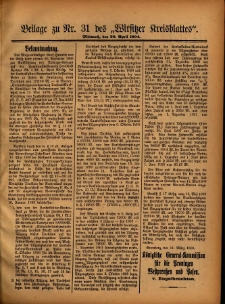 Beilage zu Nr.31 des „Wirsitzer Kreisblattes” 1904.04.20