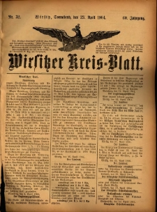 Wirsitzer Kreis-Blatt: herausgegeben vom Königlichen Landraths-Amte 1904.04.23 Jg.60 Nr32