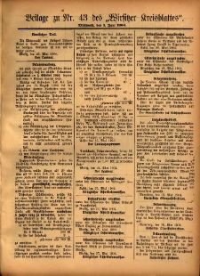 Beilage zu Nr.43 des „Wirsitzer Kreisblattes” 1904.06.01