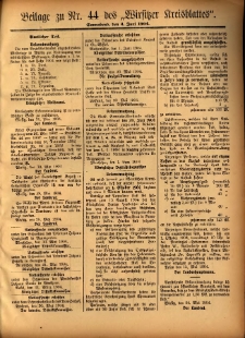 Beilage zu Nr.44 des „Wirsitzer Kreisblattes” 1904.06.04
