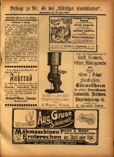 Beilage zu Nr.46 des „Wirsitzer Kreisblattes” 1904.06.11