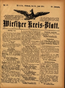 Wirsitzer Kreis-Blatt: herausgegeben vom Königlichen Landraths-Amte 1904.06.15 Jg.60 Nr47