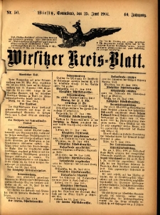 Wirsitzer Kreis-Blatt: herausgegeben vom Königlichen Landraths-Amte 1904.06.25 Jg.60 Nr50
