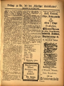 Beilage zu Nr.50 des „Wirsitzer Kreisblattes” 1904.06.25