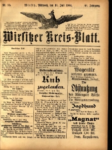 Wirsitzer Kreis-Blatt: herausgegeben vom Königlichen Landraths-Amte 1904.07.13 Jg.60 Nr55