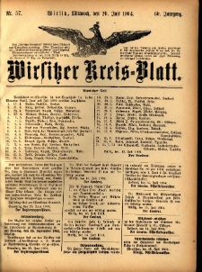 Wirsitzer Kreis-Blatt: herausgegeben vom Königlichen Landraths-Amte 1904.07.20 Jg.60 Nr57