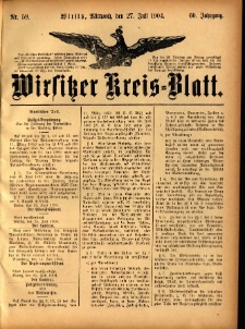 Wirsitzer Kreis-Blatt: herausgegeben vom Königlichen Landraths-Amte 1904.07.27 Jg.60 Nr59
