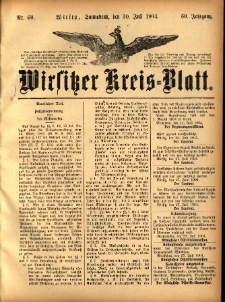 Wirsitzer Kreis-Blatt: herausgegeben vom Königlichen Landraths-Amte 1904.07.30 Jg.60 Nr60