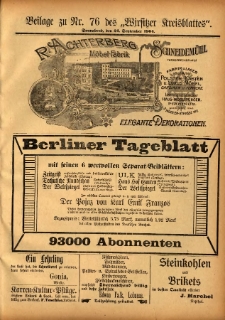 Beilage zu Nr.76 des „Wirsitzer Kreisblattes” 1904.09.24